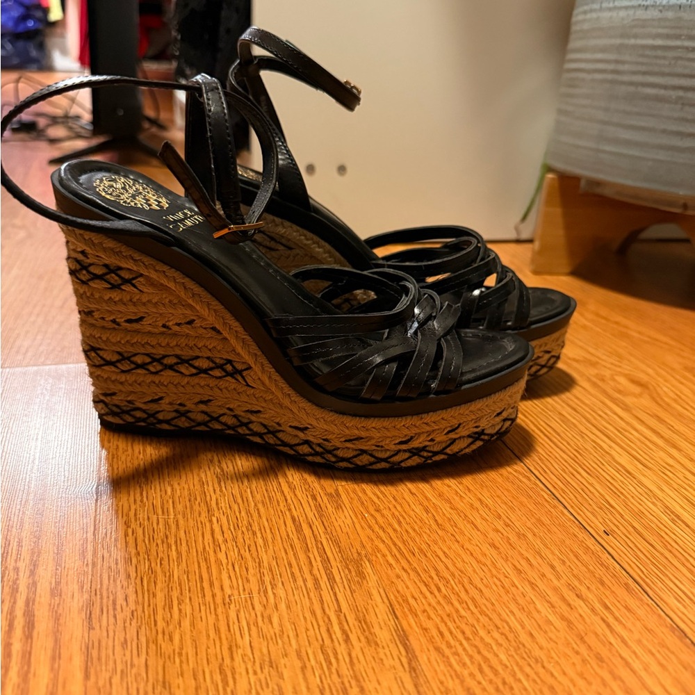 Vince Camuto Black Espadrille Wedges